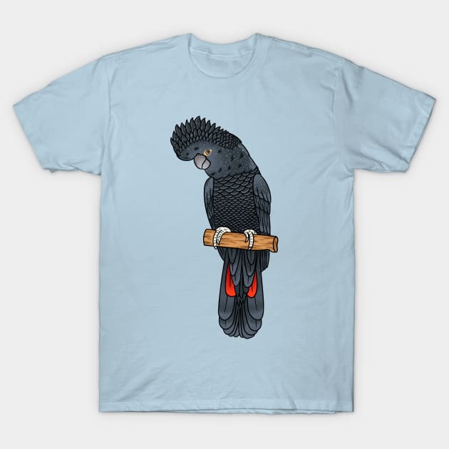 Red-tailed black cockatoo bird cartoon T-Shirt by Cartoons of fun